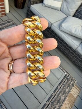 Monet Gold Tone Chunky Curb Link Bracelet